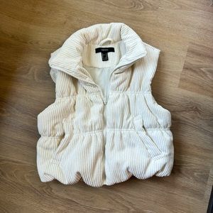 F21 Cropped Corduroy Puffer Vest